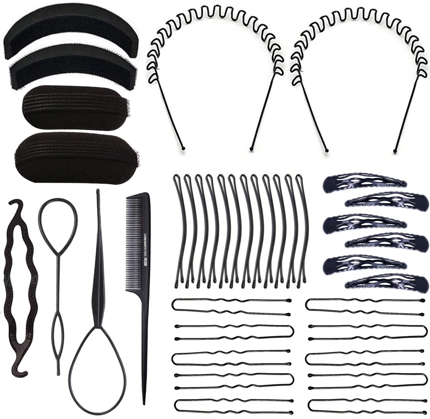 Zigzag Hair Band + Pony/Braid Maker + Comb + Volumizer + Bump It Tool + Tic Tac, Side pin & U-Pin Set (Combo of 38) (Hair Accessory Set) FFHAMIX1 (B09YVSS5N2) Amazon Price History, Amazon Price Tracker