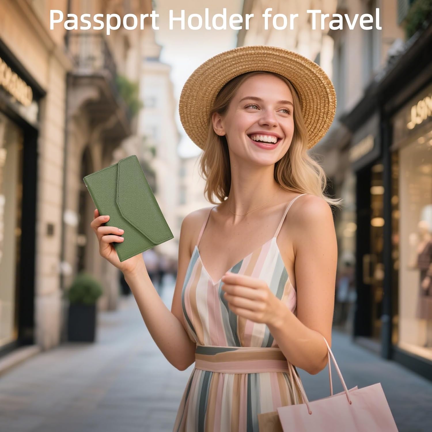 ZOPPEN Passport Holder Travel Wallet Organizer for Women,Army Green