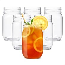 TOSSWARE POP 16oz Mason Jar Set of 48, Premium Quality, Recyclable, Unbreakable & Crystal Clear Plastic Cocktail Glasses