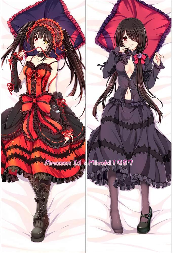 Kurumi Tokisaki Anime Girl Dakimakura Hugging Body Pillow Case Cover 150cm X 50cm Peach Skin
