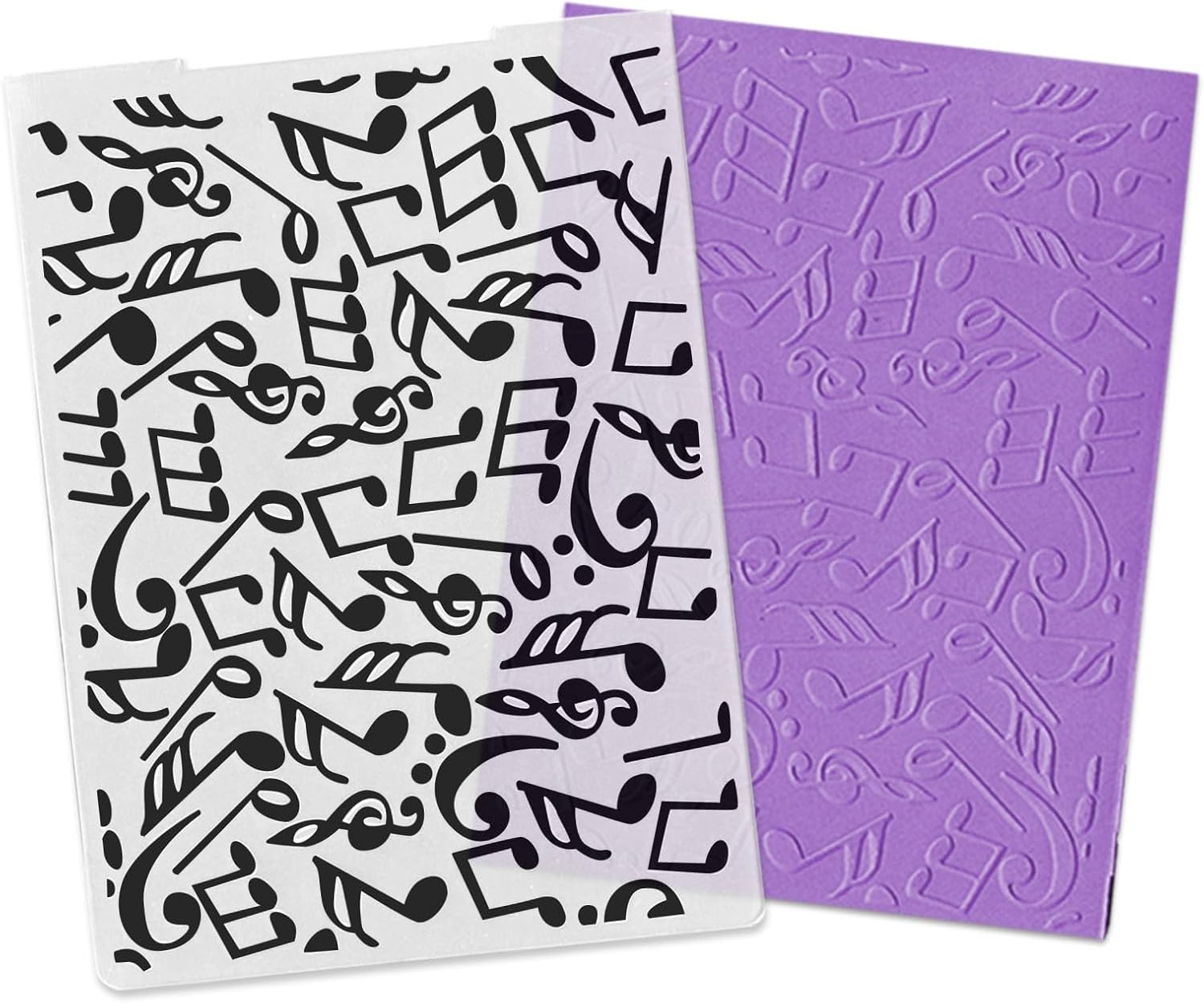 3-D Textured Impressions Background Embossing Folder, Musical Notes Pattern Plastic Embossing Folder Template for Card Making Scrapbooking Paper Craft Album Stamps DIY Décor