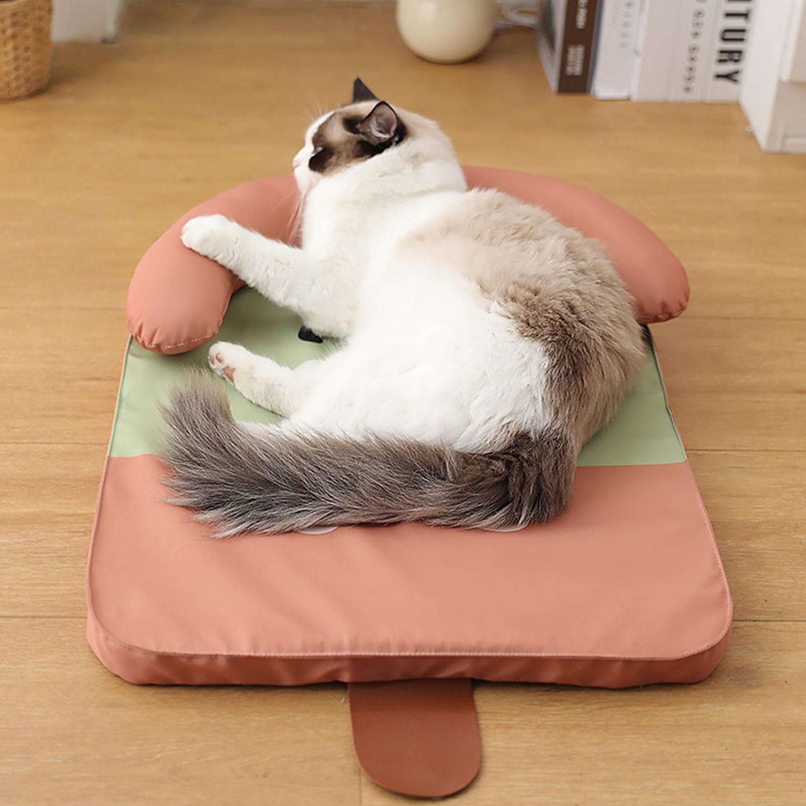 Estera fría para Perros, Alfombrilla de Hielo Suave en Forma de Paleta de | Hielo para refrigeración, Cama Impermeable para Perros, Transpirable, cómoda Manta fría con cojín para el hogar, criadero