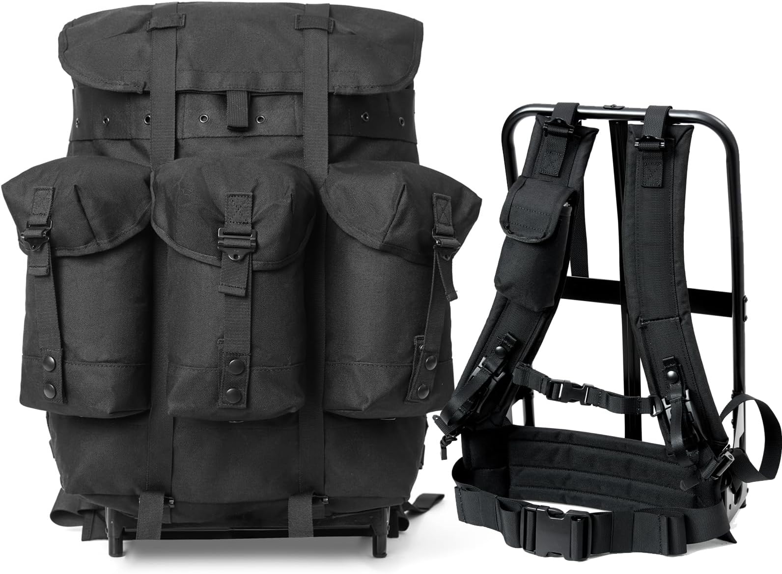 MT Military Alice Pack Medium Army Survival Combat ALICE Rucksack Backpack 50L Black