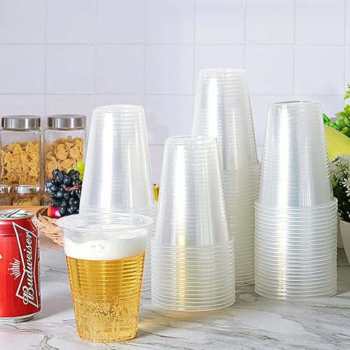 Miniatura 10 de Lilymicky Paquete de 390 vasos de plástico transparente de 16 onzas, vasos de plástico desechables en frío para fiestas, picnic, barbacoa, viajes y