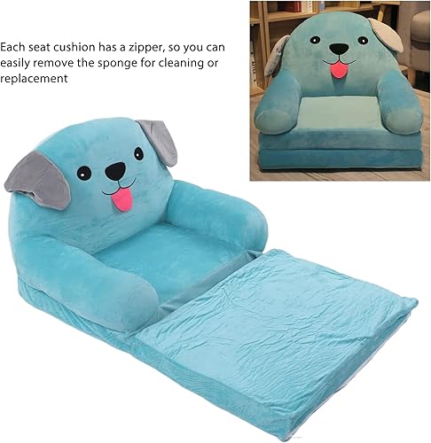 Miniatura 4 de TOPINCN Sofá plegable para niños, sofá cama plegable de dibujos animados para niños, sofá cama plegable 2 en 1 y mini silla reclinable, sofá suave