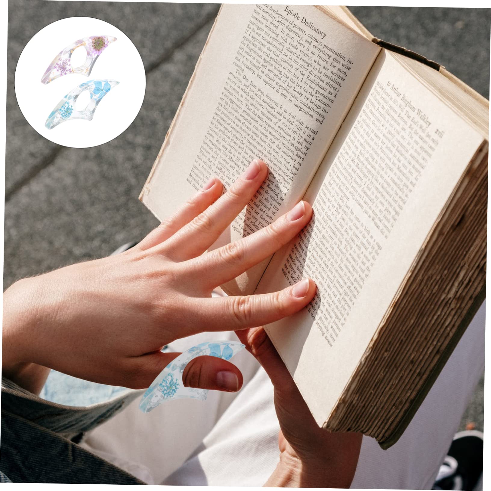 Ciieeo 8pezzi Supporto Per Pagina Libro Anello Fissapagina Trasparente Per Lettura Pratica e Leggera Per Lettori e Insegnanti Casual Accessorio Per Libri e Riviste