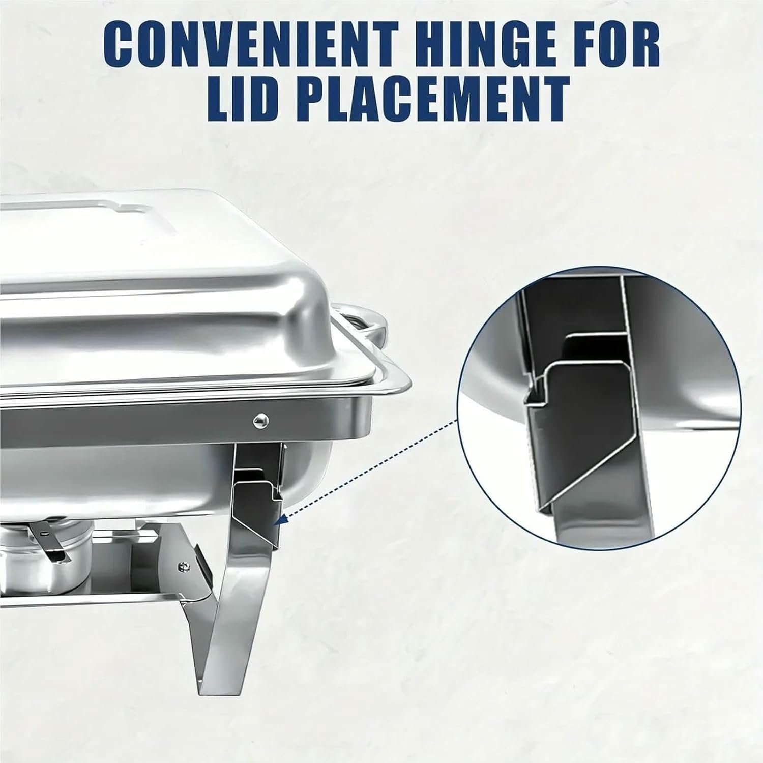 Chafing Dishes for Buffet 4pcs, 8QT Chafing Dish Buffet Set Stainless Steel Food Warmer Chafer Complete with Water Pan, Fuel Holder-