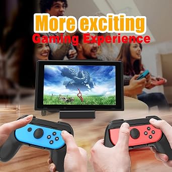 GAMSURFING Griffe für Nintendo Switch Joycons/Switch OLED Controller Spiel Zubehör mit Joy-Cons Handheld Joystick Fernbedienung Halter Controller Kit für Nintendo Switch 2 Packs