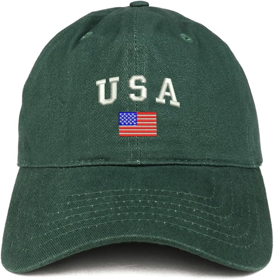 Trendy Apparel Shop American Flag and USA Embroidered Dad Hat Patriotic Cap