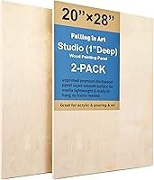 Vista 13 de Falling in Art - Juego de paneles de lienzo de madera de abedul sin terminar, paquete de 2 tablas de cuna de estudio de 3/4 pulgadas de profundidad