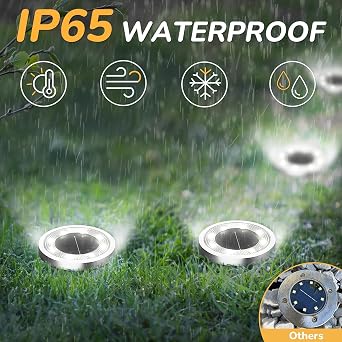 INCX Solar Ground Lights, 10 Pack Solars Light Outdoor Waterproof, Solar Garden Lights Landscape Lighting for Patio Pathway Lawn Yard Deck Driveway Walkway, Cold White