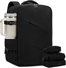 LOVEVOOK Travel Carry on Backpack, Large 40L Personal Item Travel Bag for Men & Women Flight Approved with 3 Packing Cubes, Suitcase Water Resistant Luggage Daypack Business Weekender Bag, Black