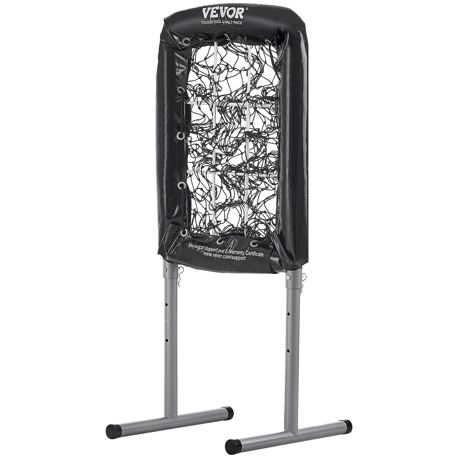 VEVOR Filet d'Entraînement de Baseball Sofetball Pickleball 9 Trous 50,8 x 74 cm Filet de Lancement pour Baseball Portable Hauteur Réglable sur 3 Niveaux Cible de Frappe pour Lanceur Lancer Pelouse