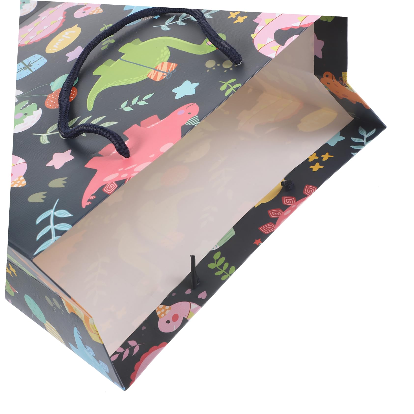 SOLUSTRE 12 Stück Dinosaurier Partytüten aus Papier mit Henkeln Dekorative Geschenktasche mit Cartoon Motiv für Jungen zum Geburtstag