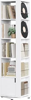 Yaheetech 5 Ebenen Drehbares Bücherregal 360 Grad, 20 Fächer Standregal, 42 × 42 × 169 cm, Drehregal Dekoregal Lagerregal mit Verstellbaren Einlegeböden, für Wohnzimmer, Schlafzimmer, Büro (Weiß)