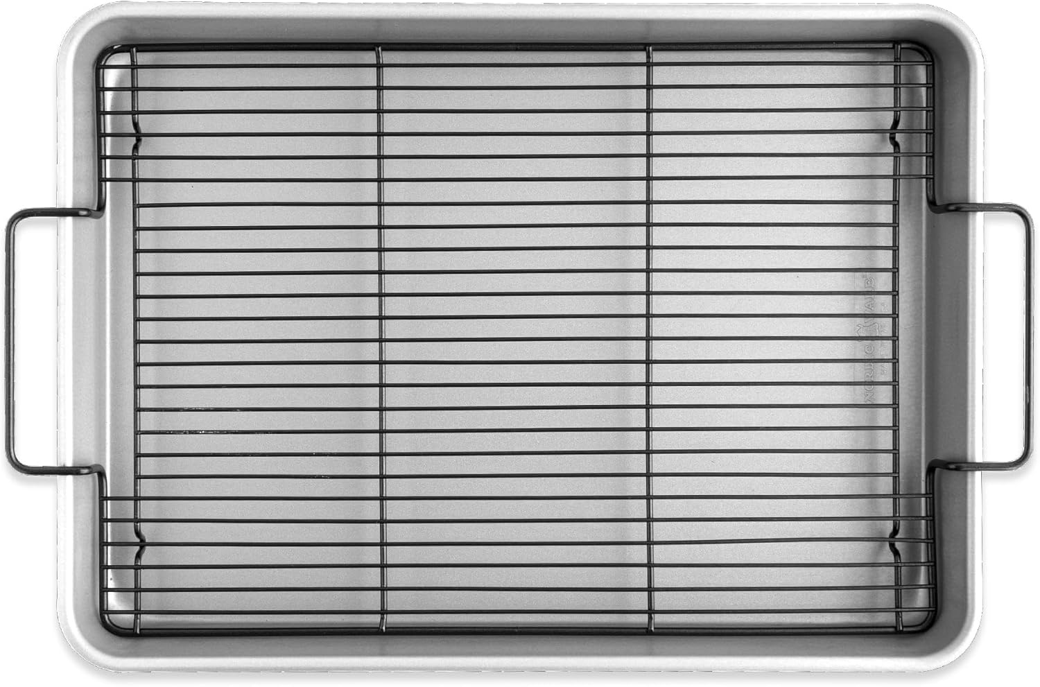 20" x 13" Aluminum Roasting & Baking Pan with Nonstick Crisping Rack - Family-Size Oven Pan for Turkey, Meat & Vegetables