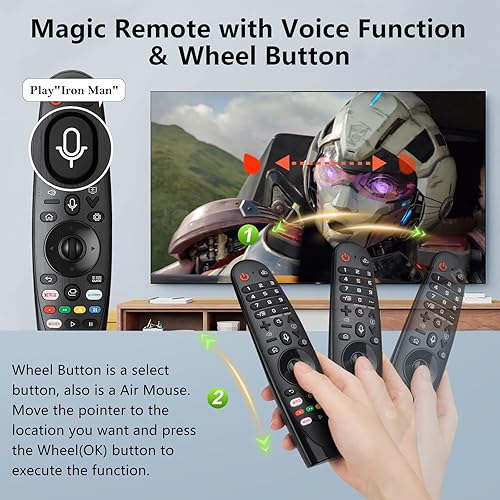 Miniatura 5 de Voice Magic Reemplazo para LG-Smart-TV Remote, AN-MR20GA para LG Smart TV Magic Remote, con reconocimiento de voz y función de puntero