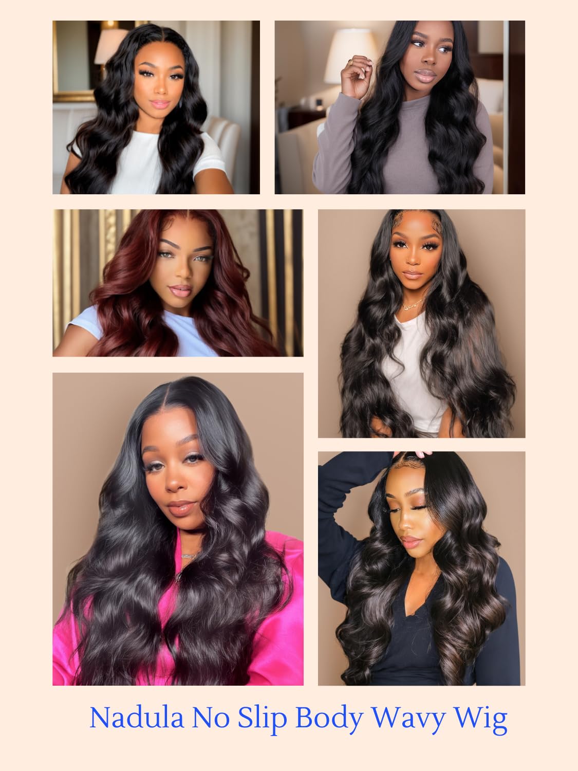 Nadula Bye Bye Knots No Slip Body Wave Drawstring Wig Human Hair, Glueless Pre Cut 7x5 HD Bye Bye Slip Lace Front Wig Pre Plucked Bleached Knots Ready to Go with Flexible Mesh Cap Fits All Head 16inch