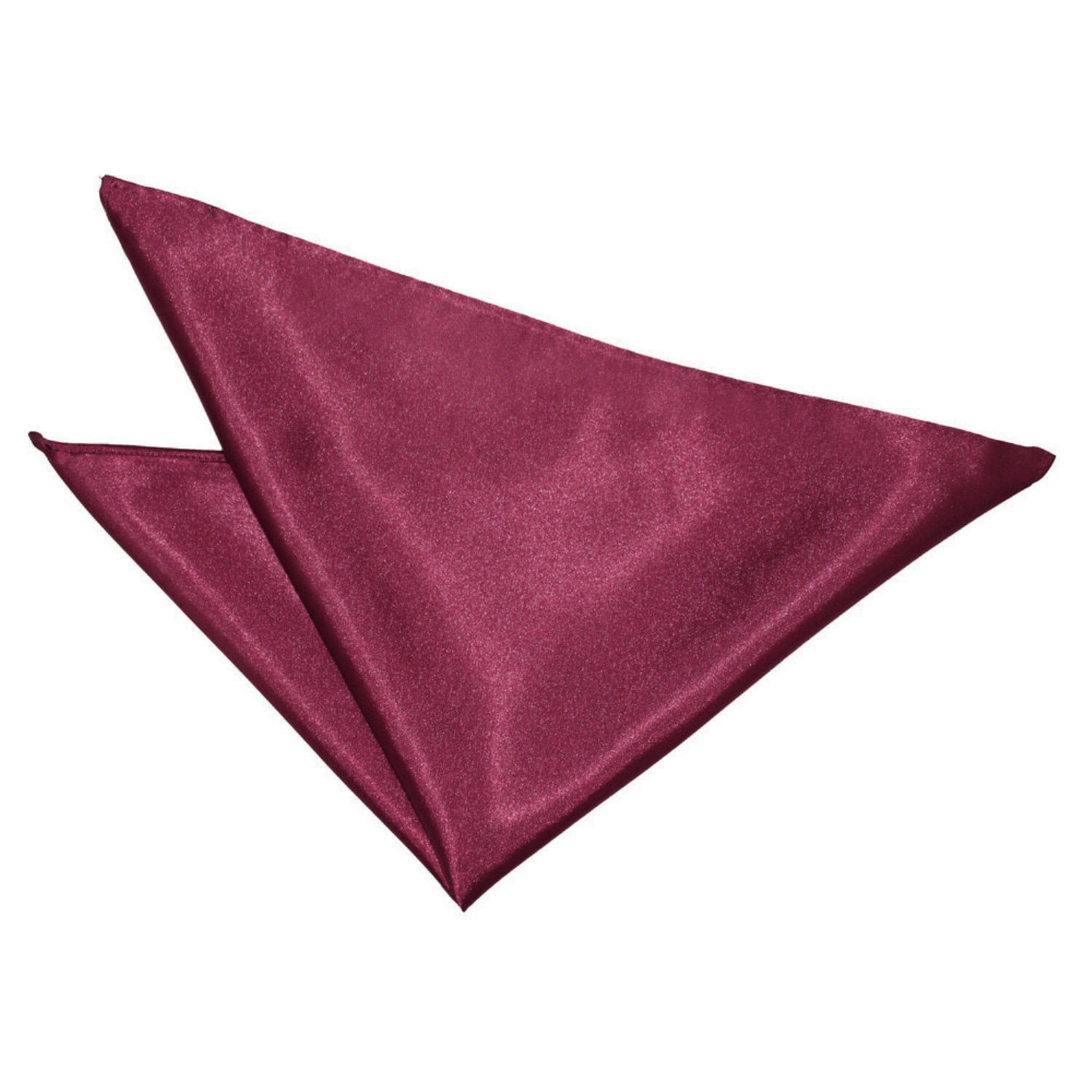 Dqt Men's Burgundy Plain Satin Pocket Square - Wedding, Business & Formal Suit Handkerchief