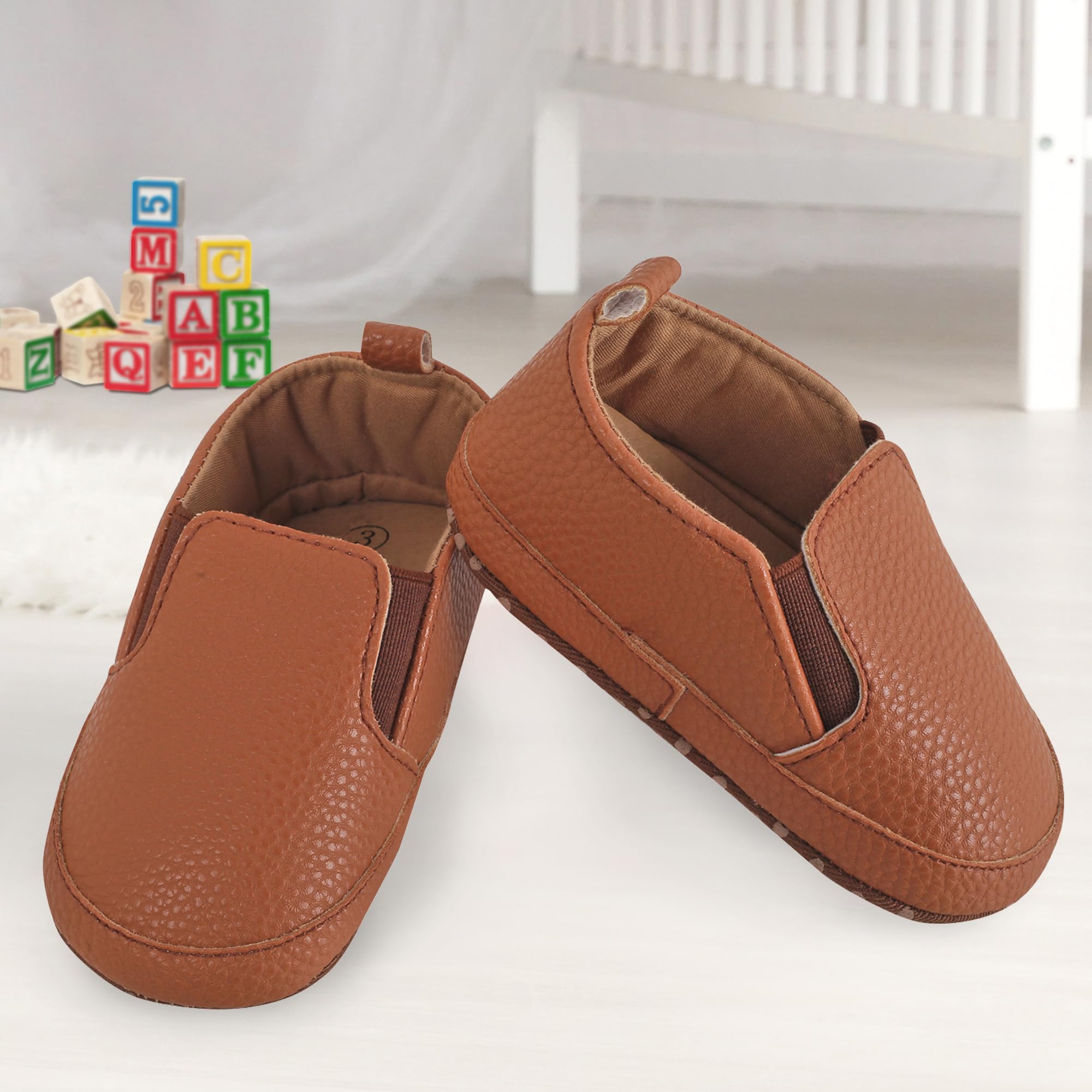 BabyMoo Chaussons à enfiler confortables et respirants pour bébé garçon et fille | Cozy Fleece Infant All Seasons Footwear