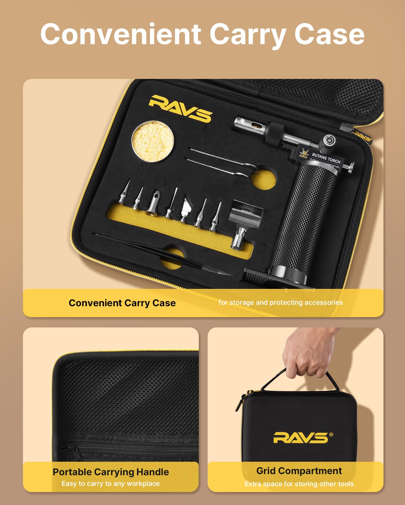 RAVS Butane Soldering Iron Kit - 14 Piece Torch -7 RAVS Butane Soldering Iron Kit - 14 Piece Torch -7