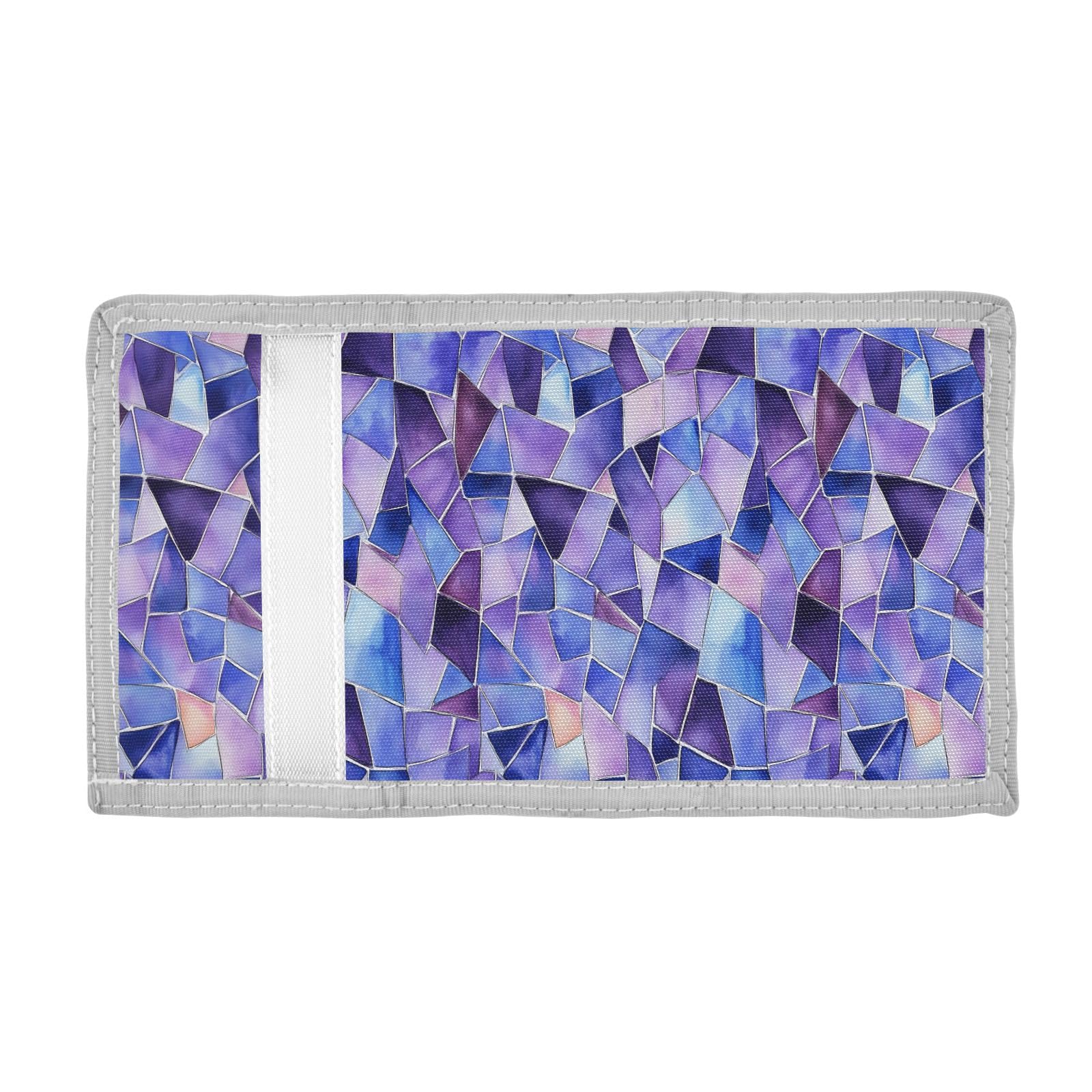 ALAZA Kids Wallets for Boys Girls Toddler Trifold Wallet Children Small Purple Stained Glass with Zipper Coin Pocket