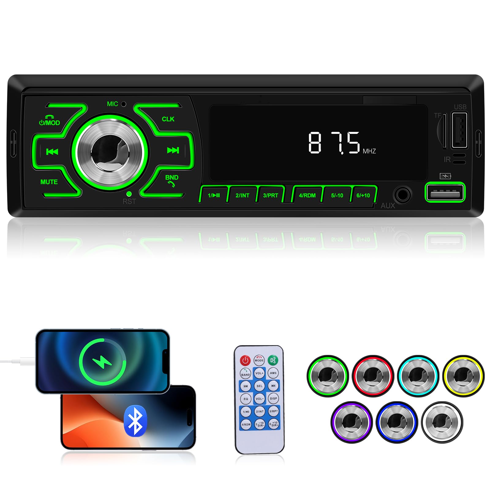 Autoradio 1 Din - Radio Bluetooth Auto - Impianto Stereo Auto Con Radio FM APP P