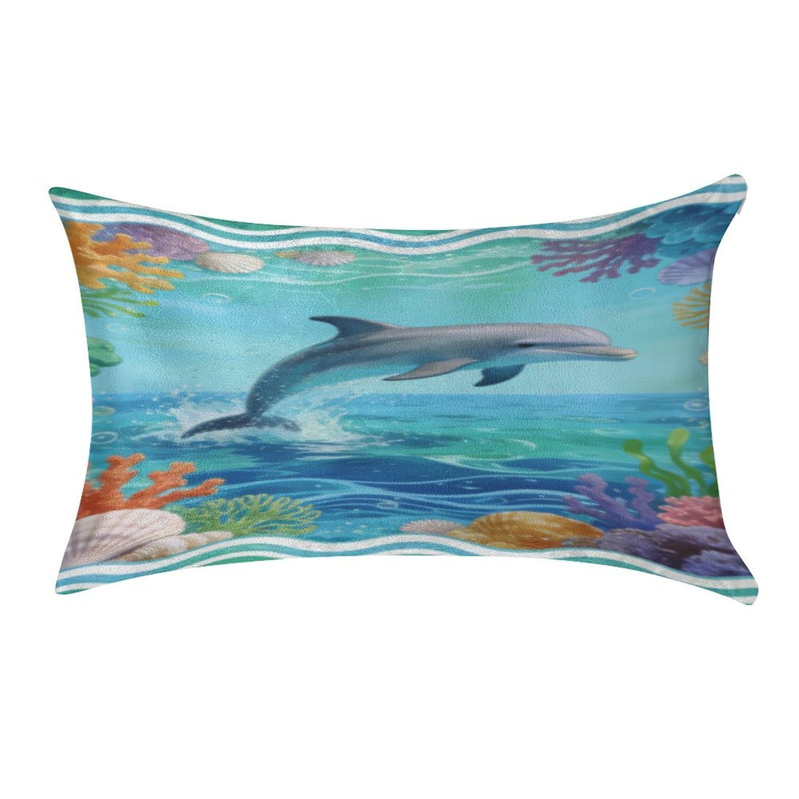 Fekiloot Style Dolphin Leap Garden Pillow Covers Home Decor Pillow Cases