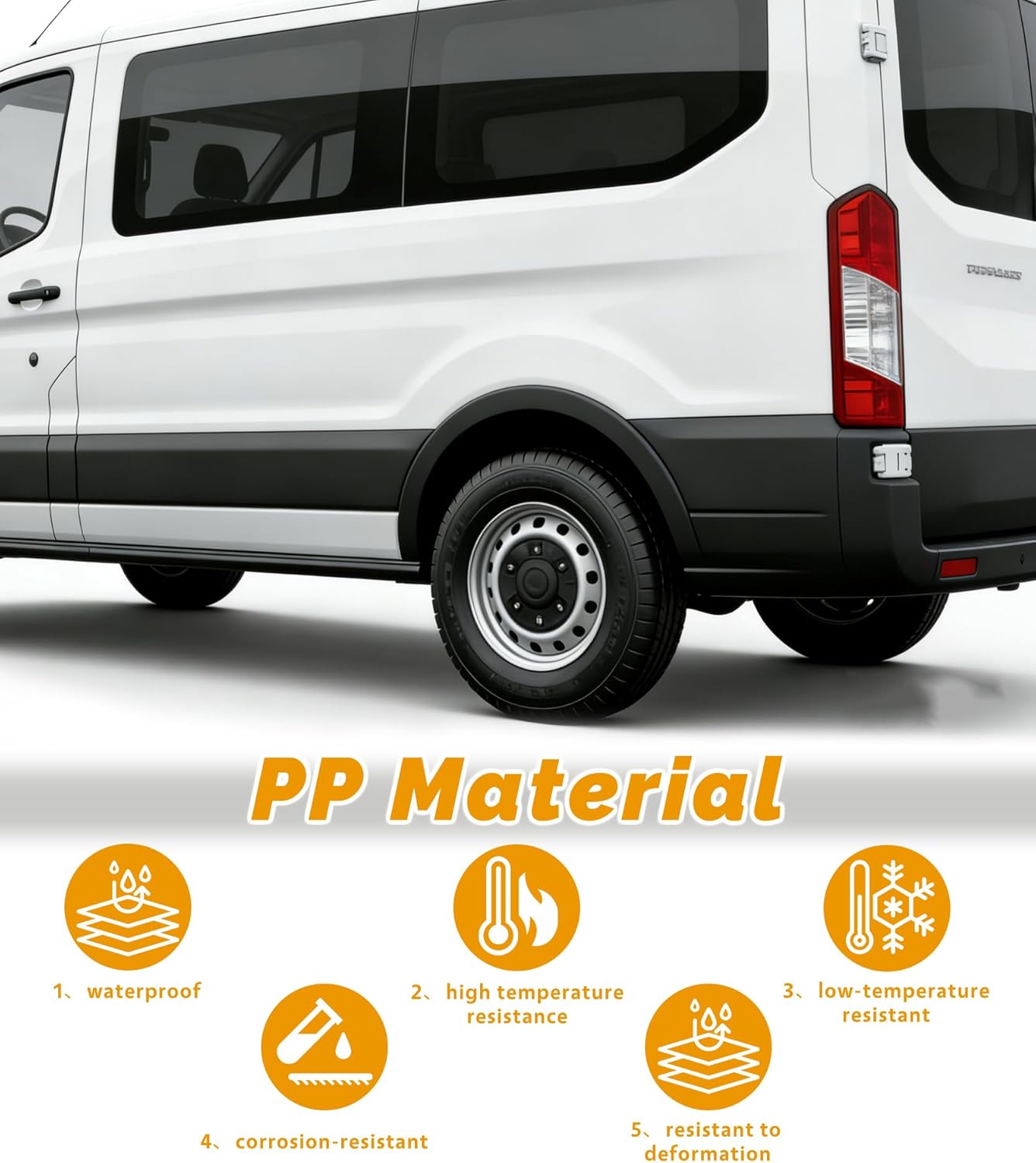 Rear Driver Side Fender Trim Compatible with 2015-2023 Ford Transit 150 250 350 350HD Rear Left Door Molding Fender Flares CK4Z61280K97AC Left Side Rear Fender Trim