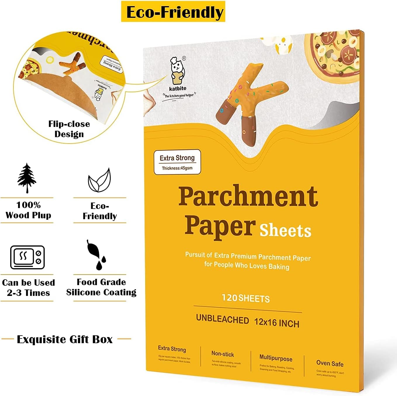 Unbleached Parchment Paper 200 PCS, Katbite 12X16 inches(30X40cm) Baking Paper - Image 4
