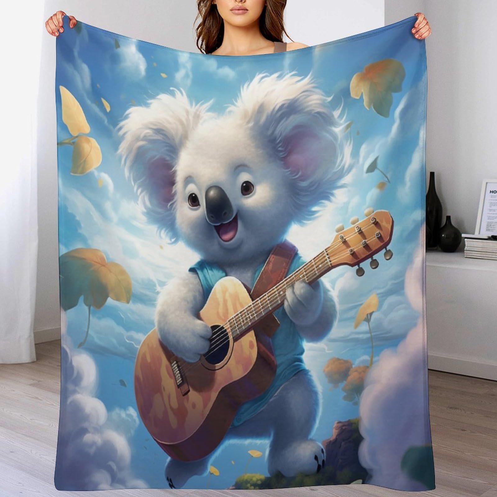 Couverture polaire en flannel koala 130x180 cm douce et chaude pour lit