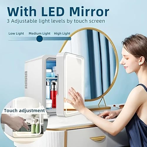 Miniatura 4 de Cosmetic Fridge For Skincare, With Led Mirror, 8L Capacity Mini Fridge Cheap, Hot And Cold, Car And Home Dual Use Car Mini Fridge, Best Gift For