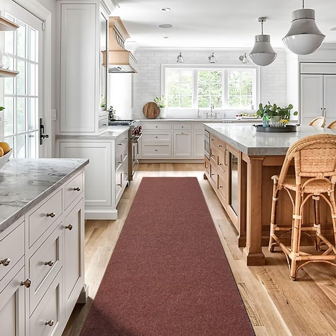 Runner Rug 4'x27'Indoor Outdoor Utility Carpet,Area Rugs with Non Slip Rubber Backing for Hallway Kitchen Entryway Balcony Garage Stair Laundry Room