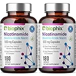 biophix B-3 Nicotinamide 500 mg 180 Caps 2 Pack - Nicotinic Amide Niacin Natural Flush-Free Vitamin Formula - Supports Skin Cell Health