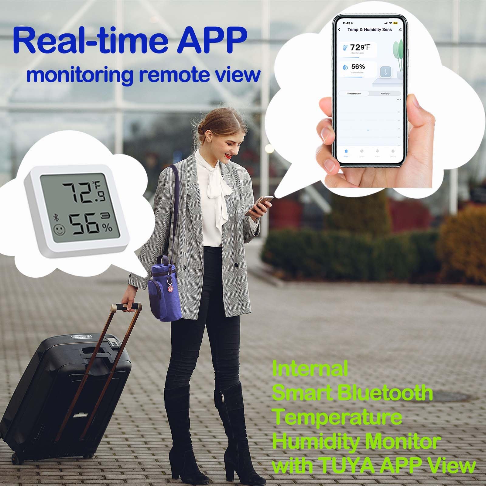 Enfriador de insulina Bluetooth 48H 7 bolígrafos, estuche de viaje, enfriador de medicamentos para viajes, con soporte para botellas aislado, monitor inteligente de temperatura y humedad