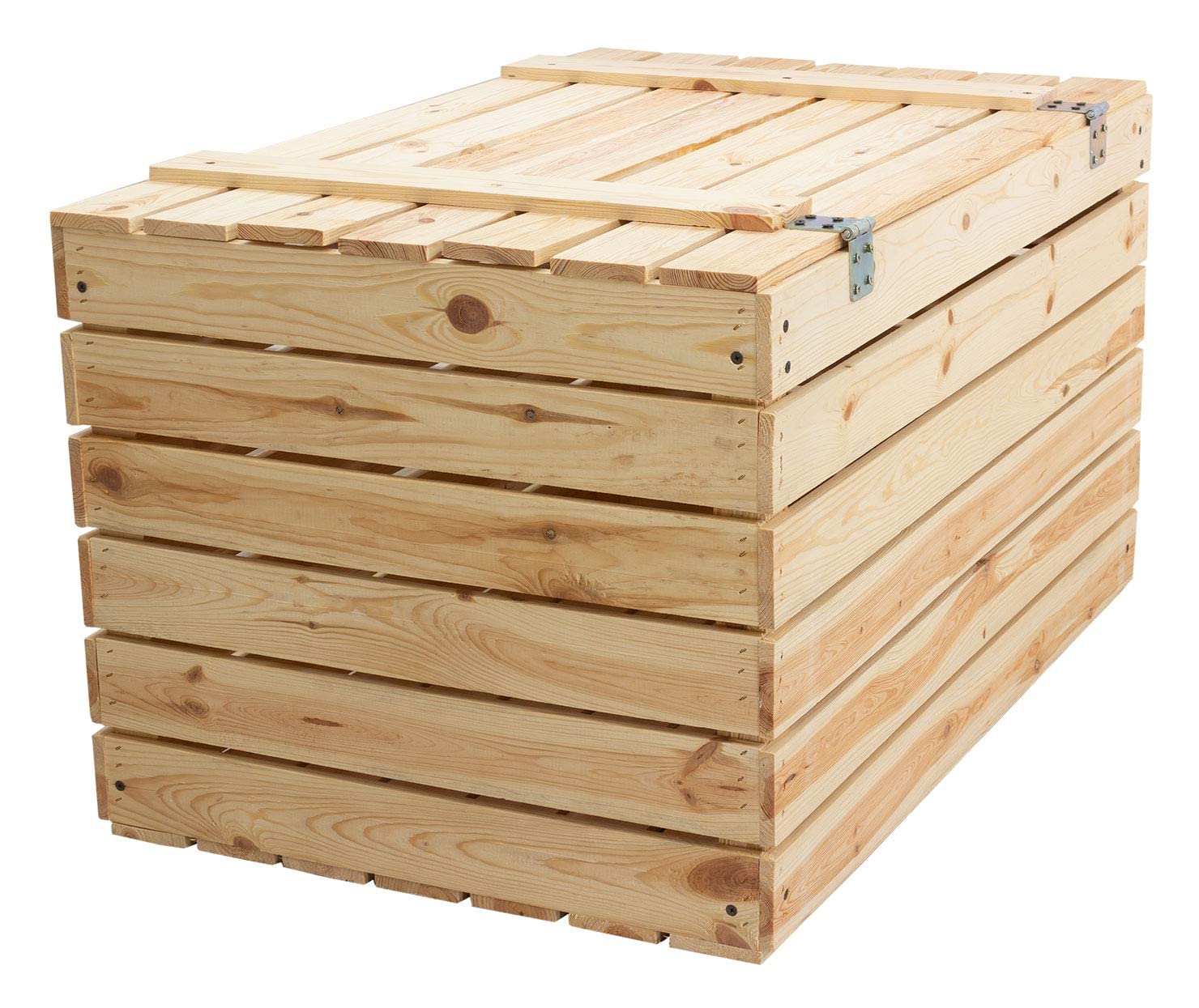 Traumhaft rustikale Holztruhe 80x50x39cm Holztruhe in hellem, unbehandelten Naturholz mit Deckel | für alle Räume, auch Kinderzimmer | drinnen & draußen