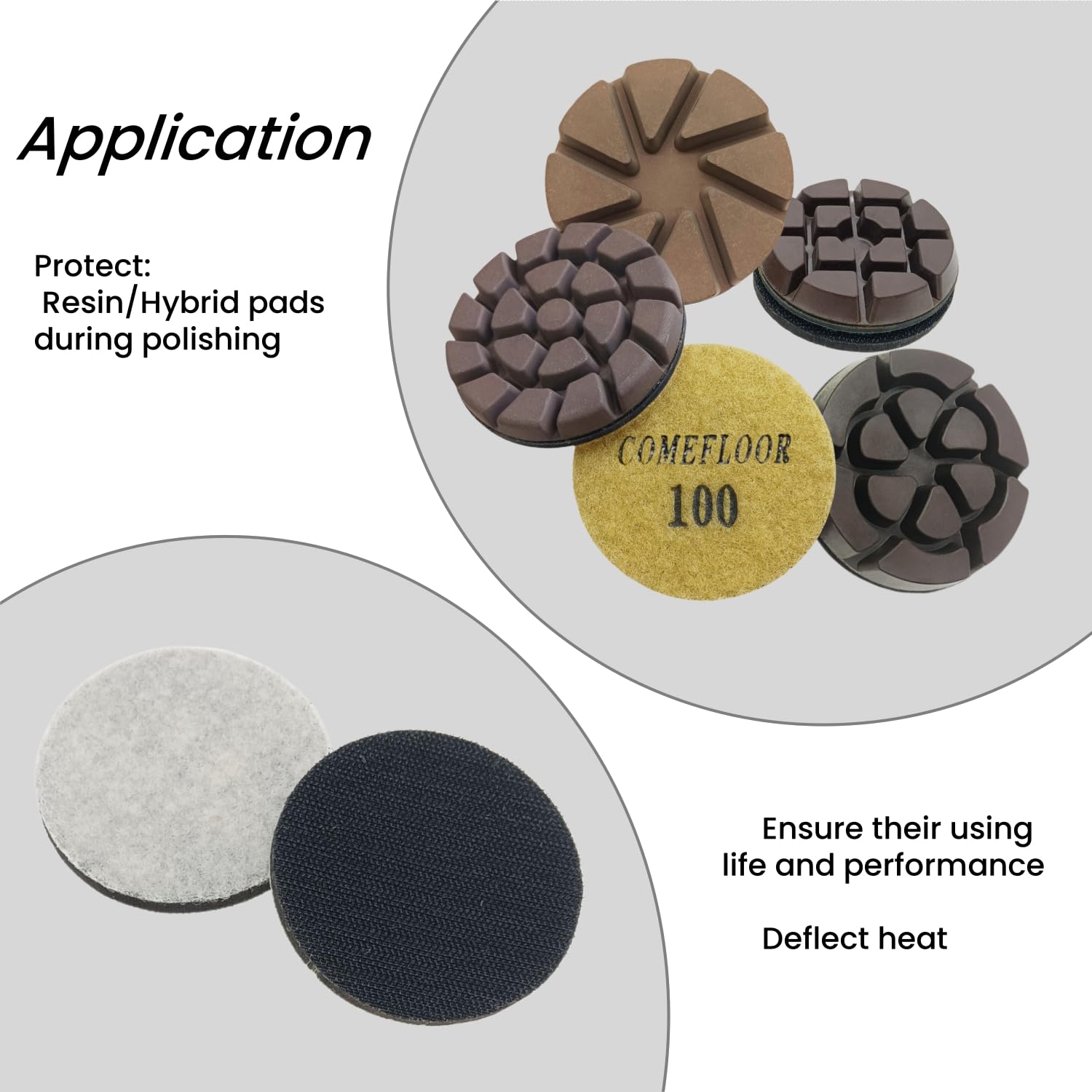 3 Inch Diamond Polishing Pads EVA Rubber Spacers, Cushion Protection for 3” Hook n Loop Resin Grinding Discs, 9Pcs