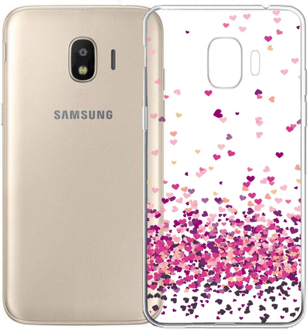 Case for Samsung Galaxy Grand Prime Pro 2018 / J2 Pro 2018 (5.0"), WenJie Romantic Love-Heart Clear TPU Soft Silicone Protection Bumper Fashion Skin Back Shell Cover