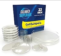 Vista 9 de Paquete de 8 parachoques redondos medianos transparentes de 2.5 pulgadas, protector de pared autoadhesivo para pomo de puerta, protege las paredes