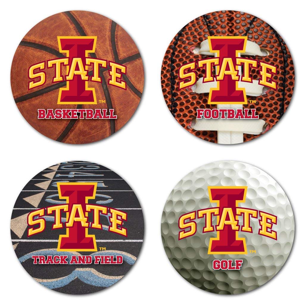 VictoryStore Coasters - Iowa State University Coaster Set, Sports Designs, Set of 4