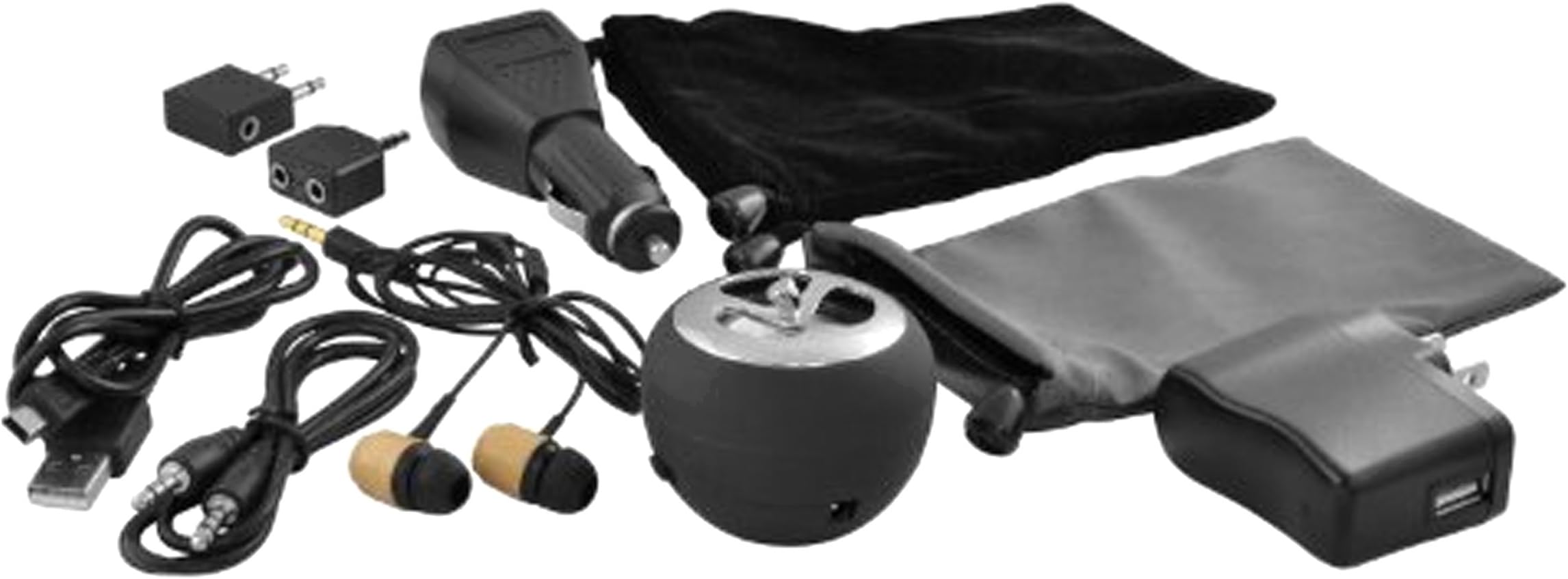 iPod Accessory, Ematic 11 in 1 iPod MP3 Accessory Kit with Wood Earbuds and Portable Speaker [ EI030 ]