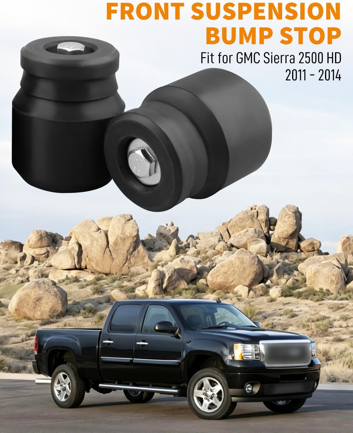 Front Suspension Bump Stop Fit for GMC Sierra 2500 HD 2011 2012 2013 2014, Spring Bumper Replace GMFK25D