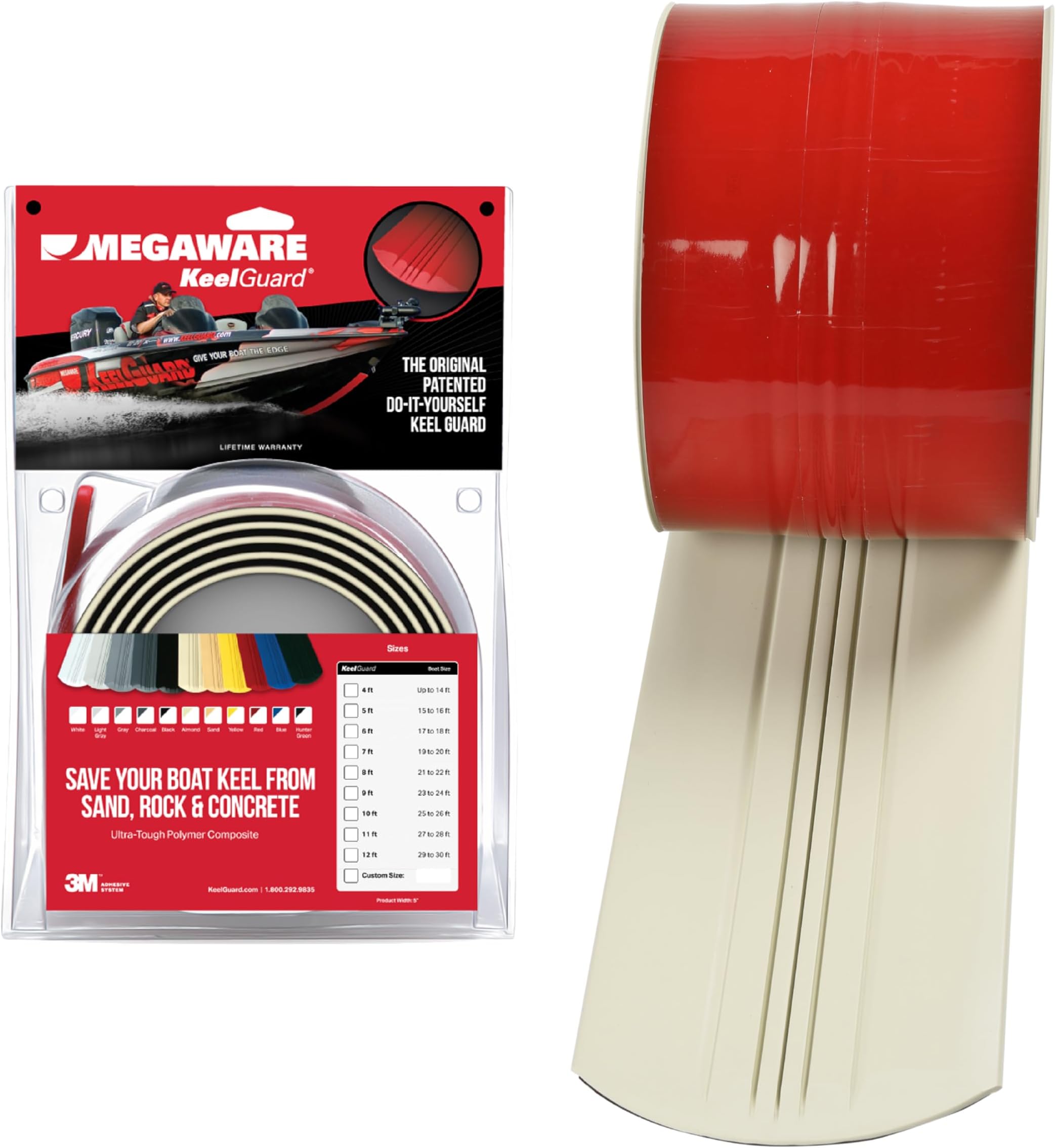 Keel Guard for Fiberglass, 6-Feet, Almond