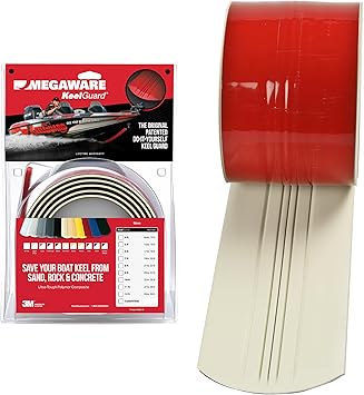 MEGAWARE KEELGUARD USA-Made, Original DIY Keel Guard, 5-Inch Wide, 4-12ft Sizes, 11 Colors, Complete Install Kit with Primer, Hull Protector, for Fiberglass and Some Aluminum Boats, Marine-Grade