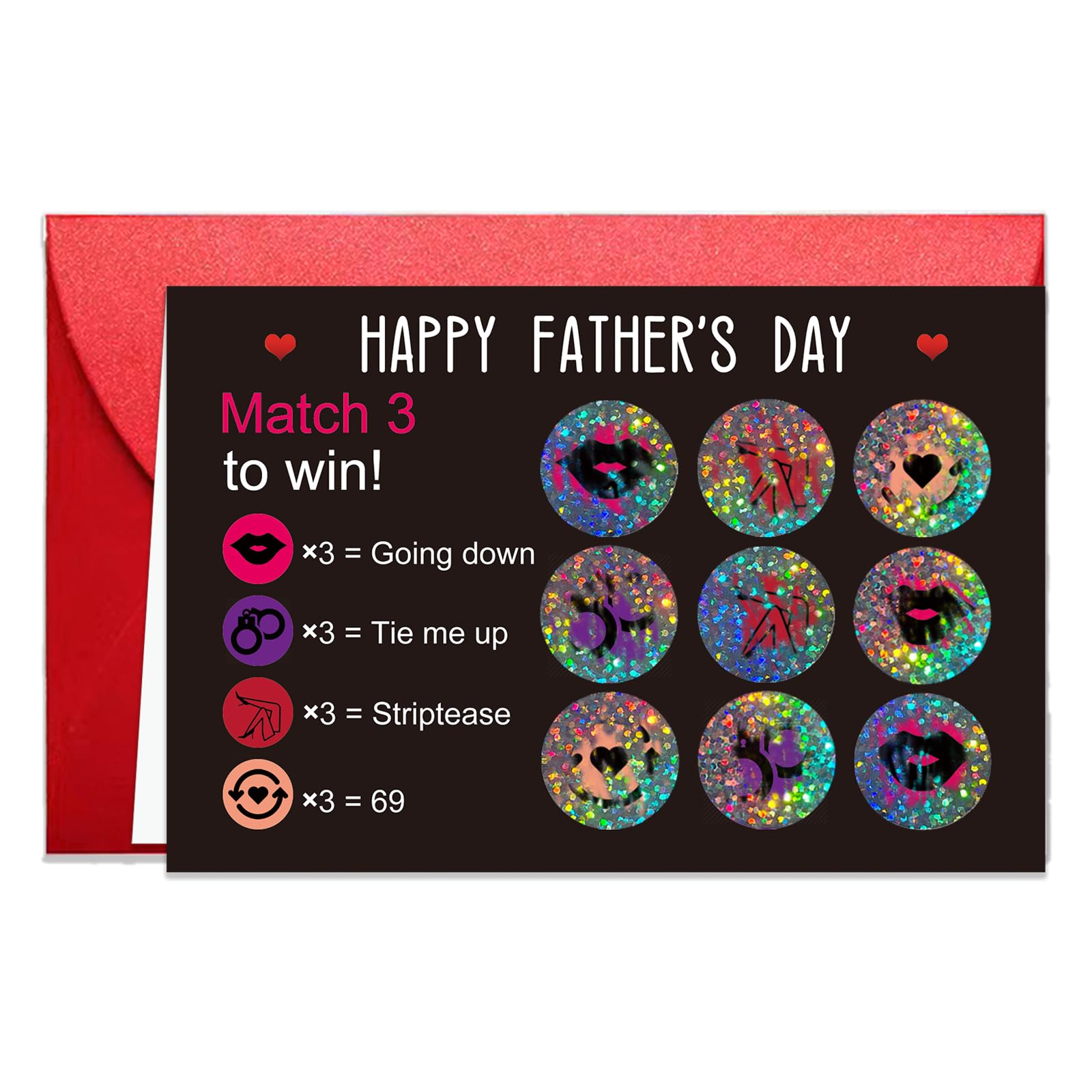 Hilgue Scratch Off Father’s Day Card for Husband, Funny Fathers Day Card from Wife, Naughty Scratcher for Happy Father’s Day