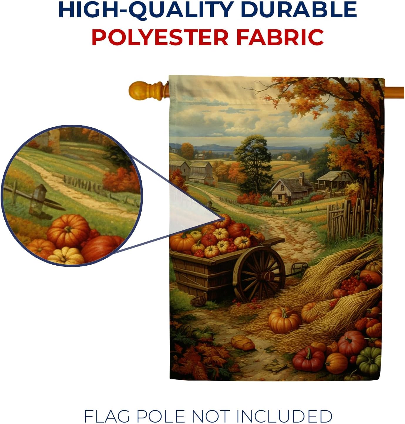 America Forever Fall Welcome Pumpkin Patch House Flag 28 x 40 inch Double Sided Large Flags for Yard, Outside, Farmhouse Autumn Harvest Flag Thanksgiving Outdoor Decors