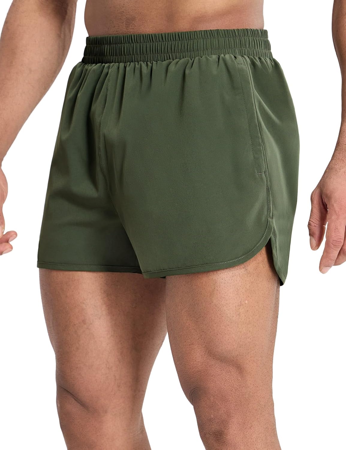 MIER Men’s Athletic Running Shorts with Brief Liner 3 Inch Quick Dry Lined Shorts with Zipper Pockets for Gym Workout