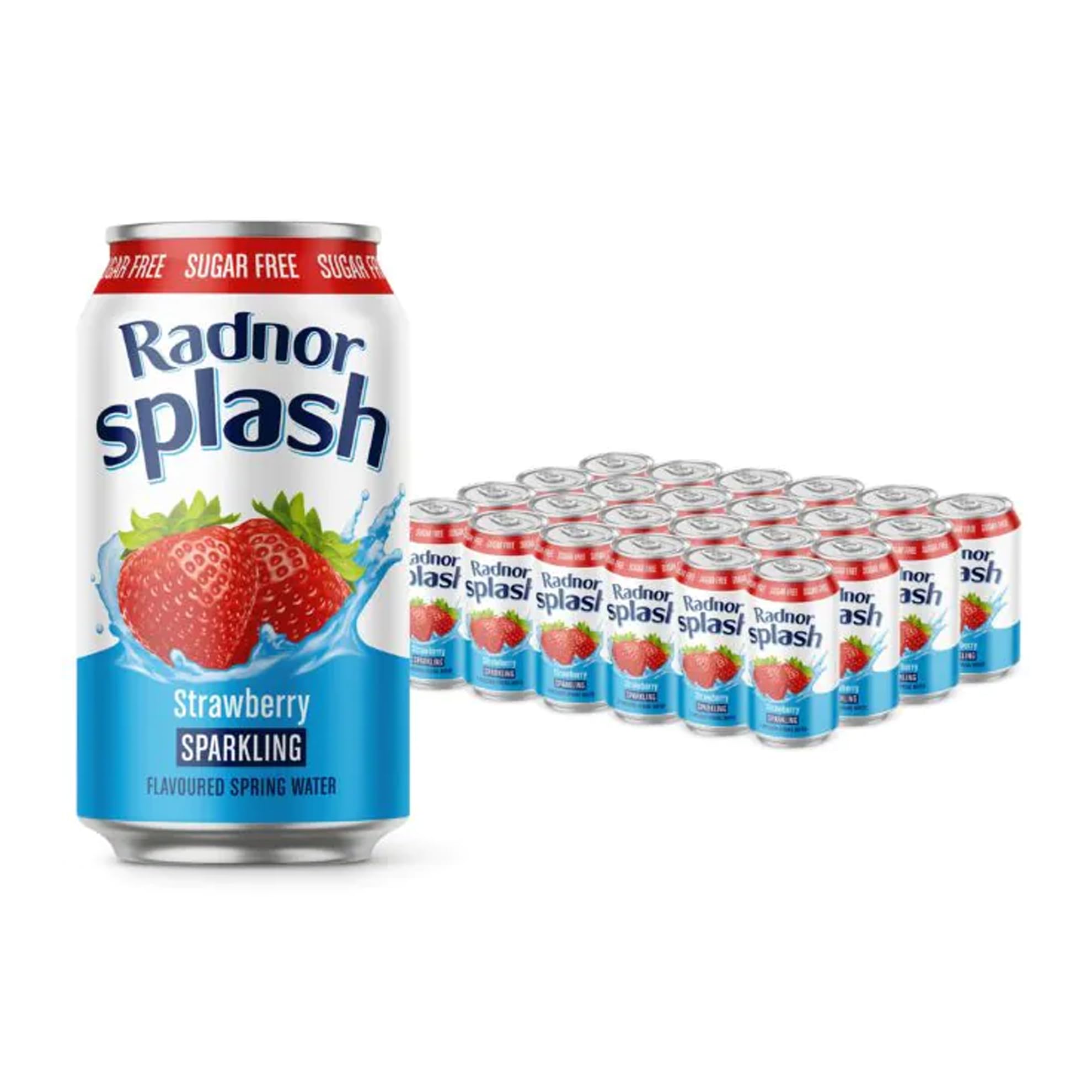 Radnor Splash Sparkling Strawberry Sugar Free Water Cans 24 x 330ml