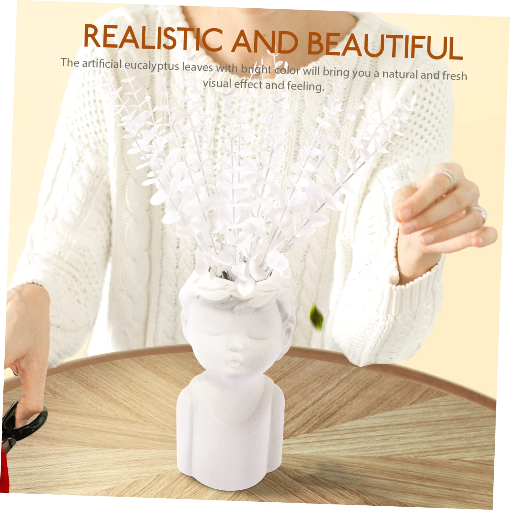 YARNOW 3 Set Di Rami Di Eucalipto Finti Realistici Fiori Artificiali Per Decorazioni Di Matrimoni E Feste 20 Pezzi * 3