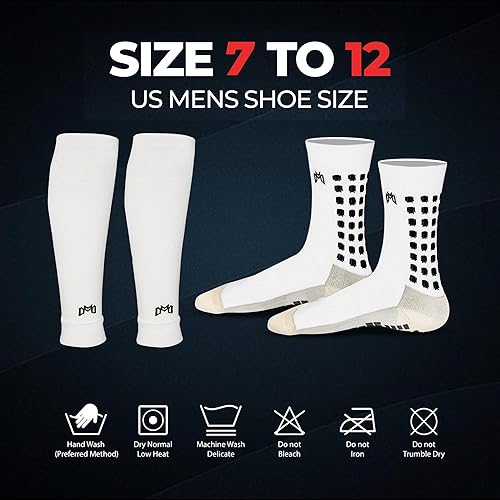 Miniatura 8 de MediCaptain Soccer Grip Socks, Shin Guards, Pre Cut Sock Sleeves, and Guard Straps Bundle Pack - Essential Equipment for Soccer Players - for Mens